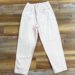 H&M Light Pink High-Waisted Vintage Fit Mom Jeans